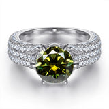 Selection of 2 Carat Multicolour VVS1 D Colour Moissanite Silver Wedding Rings