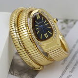 Luxury Fashion Unique Snake Shape Women's Watches - Zircon Diamonds Bling Gold Luxury Quartz Ladies Watches
