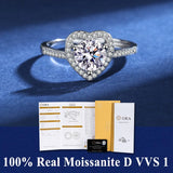 S925 Silver D VVS1 100% Real Moissanite Ring Adjustable Size Pass Diamond with GRA Certificate 18K Plating Rings