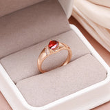 14K Gold Filled Pear Cut Red AAA Zircon Crystals Elegant Party Fine Rings For Women