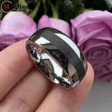 Dome Band Center Brushed 8MM 10MM Men's and Women's Tungsten Carbide Rings