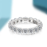 Lovers Round Full 0.3/0.5ct VVS1 D Moissanite Eternity Engagement Wedding Rings 925 Sterling Silver Fine Jewellery