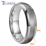 Grooves Domed Polished Finish 4/6/8mm Tungsten Wedding Engagement Rings