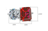 New Luxurious High Carbon Red Corundum Double Stone Ring Set Women's Party Engagement Fine Jewellery - The Jewellery Supermarket