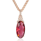 14K Rolled Gold Luxury Big AAA Zircon Brown Blue Greay Green Crystal Luxury Necklace
