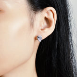0.5~2.0ct Variious Cuts  Moissanite Diamond Stud Earrings Silver with GRA Certificate