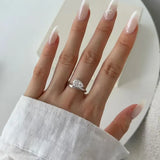 New Design 1.5-3CT Pear Cut VVS1 D Colour Moissanite Diamonds Solitaire Silver Ring