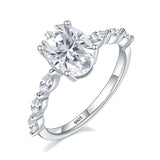 Fabulous 2 Carat Oval Cut Full Moissanite 925 Sterling Silver Solitaire Wedding Ring