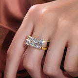 Trendy 3.26cttw D Colour VVS1 Full Moissanite Engagement Rings For Women S925 Silver 18K Gold Plated Fine Jewellery