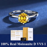 Fabulous 100% Real Moissanite Ring D VVS1 Adjustable Size S925 Sliver GRA Certificate Wedding Rings for Women