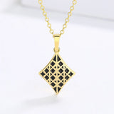 New Creative Diamond-shaped High-quality Handcrafted Enamel Necklace