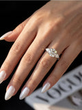 Stunning 3CT VVS1 D Colour Big Moissanite Diamond Double CZ Heart Ring Fine Jewellery