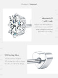 925 Sterling Sliver High-end Crown Lab Diamond Heart Screw Stud Earrings For Women