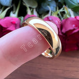 Gold-Color Domed High Polished Finish Tungsten Carbide Men Women Wedding Rings