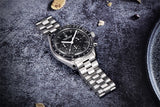 Luxury Chronograph AR Sapphire Mirror Ceramic Bezel New Moon Men's Quartz Watches
