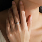 Trendy 925 Sterling Silver Brilliant Round AAAA Lab Created Diamond Rings