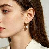 Beautiful Real Multicolour Pearl AAA Zircon Diamonds Cute Silver Stud Earrings