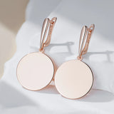14K Rolled Gold Fashion Glossy Simple Round Dangle Earrings High Quality Fine Jewellery