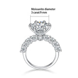 Superb 925 silver 3 Carat  VVS1 D Colour Moissanite Classic, Romantic Elegant and Luxurious Wedding Engagement Rings