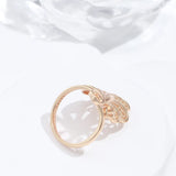 14 Karat Gold Filled Fashion Glossy Unique Pattern Ethnic Big Rings for Women