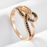 Selection of 14K Filled Gold Black, White AAA Zircon Crystals Cocktail Luxury Rings