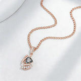 14K Gold Filled Elegant Grey and White AAA Zircon Crystal Fashion Pendant And Necklace