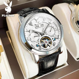 Top Brand New Fashion Watch for Men Original Skeleton Leather Strap Automatic Mechanical Classic Luxury WristWatches