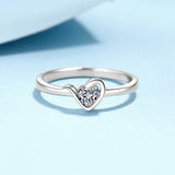 White Champagne Gold Plated Heart Shape Moissanite Diamonds Rings For Women 925 Sterling Silver Wedding Fine Rings