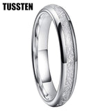 New Arrival Tungsten Bright Meteorite Inlay Domed Polished Mens Women Wedding Rings - Fashion Jewellery - The Jewellery Supermarket