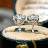 Top Sparkling 0.5-2 Carat D Colour Moissanite 925 Sterling Silver Stud Earrings