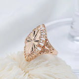 14K Rolled Gold Personality Embossed Hollow Textured New Gothic Unusual Rings for Women