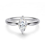 Amazing 1CT 2CT 3CT Marquise Cut VVS1 D Colour Moissanite Diamond Silver Wedding Ring