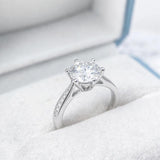 Marvelous 0.5ct 1ct 2ct Moissanite Diamond Solitaire Engagement Rings - Sterling Silver Jewellery with Certificate