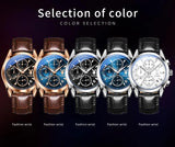 Original Luxury Brand Men's Leather Strap Quartz Watch High Quality Business Wristwatch Trendy Men's Watch