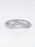 Terrific Round VVS1 D Colour Moissanite Diamond V-shaped Ring Fine Jewelry