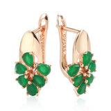 14 Karat Gold Filled Emerald Cut Green AAA Zircon Diamonds High Quality Drop Earrings