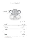 Luxury Button Sparkling Moissanite 925 Sterling Sliver Wedding Rings Fine Jewellery