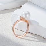 14 Karat Rolled Gold Simple Elegant Pearl Ring For Women Fine Daily Jewellery