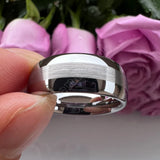 Dome Band Center Brushed 8MM 10MM Men's and Women's Tungsten Carbide Rings