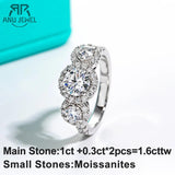 AnuJewel 1ct  2.224cttw D Color Moissanite Engagement Rings For Women 925 Sterling Silver Promise Wedding Ring Jewelry Wholesale