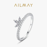 Top Quality Crown Clover AAAA Lab Created Diamond 925 Sterling Silver Ring