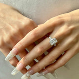 1/2/3/4CT Emerald Cut Full Moissanite Diamond Rings Silver GRA Certified Three Stones Wedding Engagement Jewellery