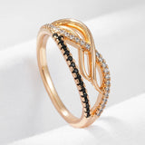 Selection of 14K Filled Gold Black, White AAA Zircon Crystals Cocktail Luxury Rings