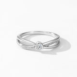 Charming 925 Sterling Silver Heart-shaped AAAA Lab Created Diamond Ring