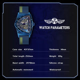 Luxury High-end Triangle Steel Skeleton Automatic Sports Waterproof Silicone Strap Luminous Mechanical Mens Watches