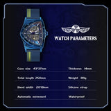 Top Brand Designer Luxury Fashion Triangle Steel Skeleton Mechanical Automatic Movement Sports Wrist watches