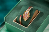 New Arrival Fashion Snake Design Women Bracelet Watches Inlaid with Rhinestones Cuff Bangle Quartz Jewellery Watches