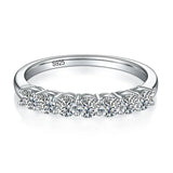 Outstanding VVS1 D Colour Moissanite Diamonds 18KWP Silver Eternity Wedding Ring