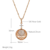 Luxury Filled 14K Rose Gold Full AAA Zircon Diamonds Pendant And Necklace - High Quality Daily Fine Jewellery