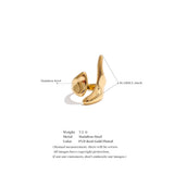 New Design 18K Gold Plated Stainless Steel Metal Geometric Adjustable Creative Ring